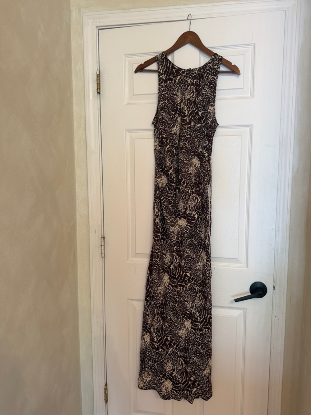 Faithfull the Brand Brown and Cream Sleeveless Maxi Dress